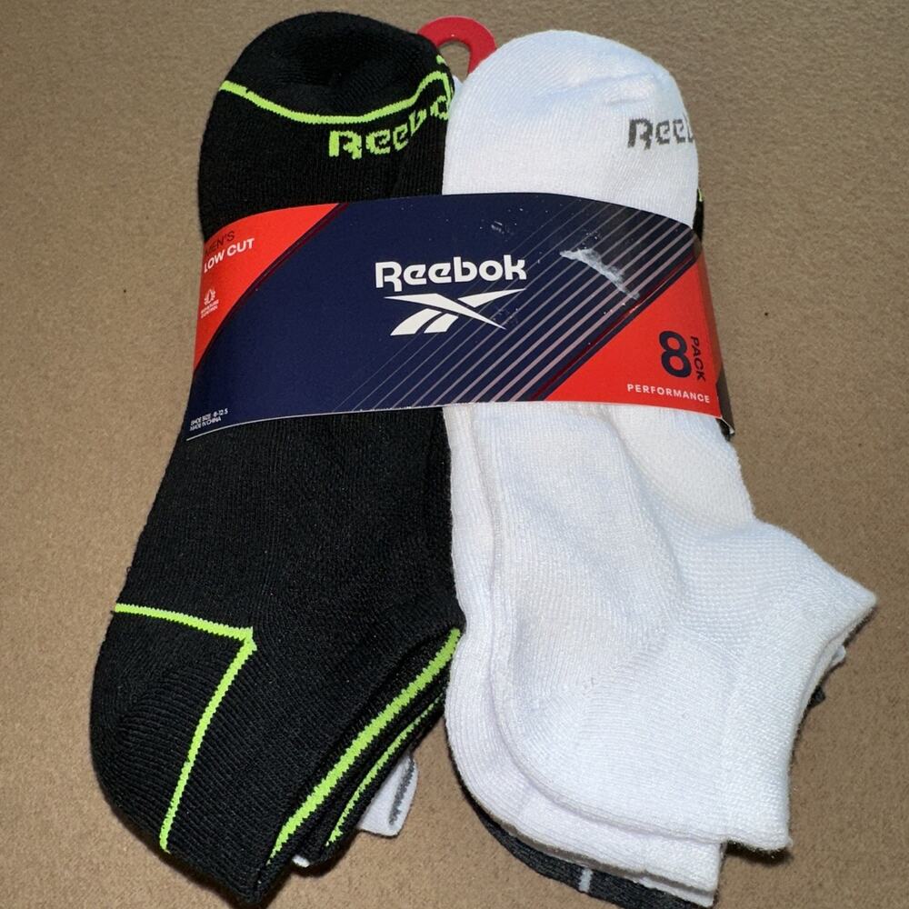 Reebok MEN'S SOCKS LOW CUT PERFORMANCE TRAINING 6-Pack SHOE SIZE 6-12.5